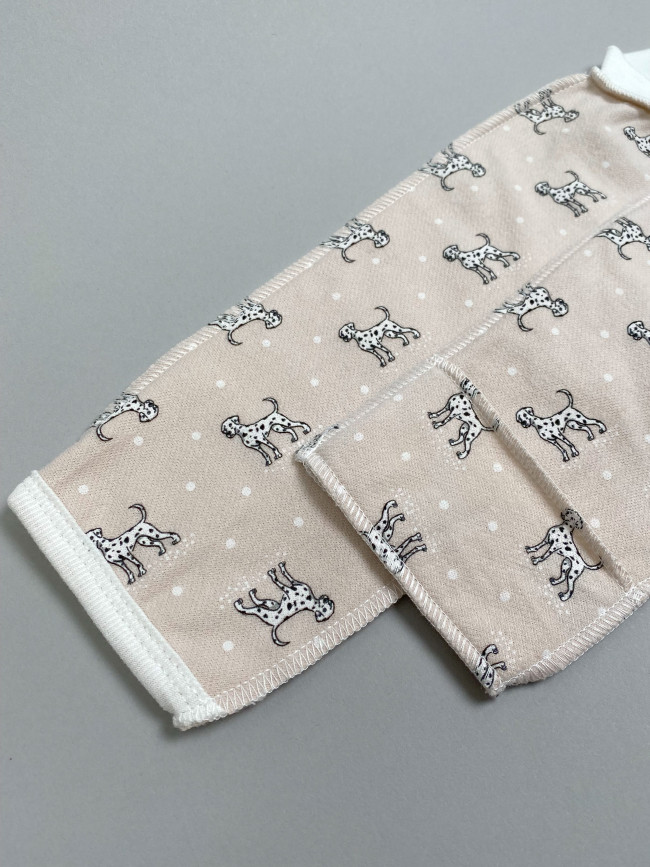 Комбинезон детский фланелевый, какао, Далматинцы Комбинезон детский фланелевый, какао, Далматинцы