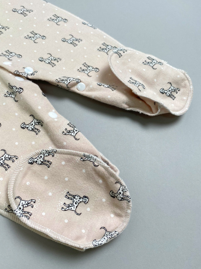 Комбинезон детский фланелевый, какао, Далматинцы Комбинезон детский фланелевый, какао, Далматинцы