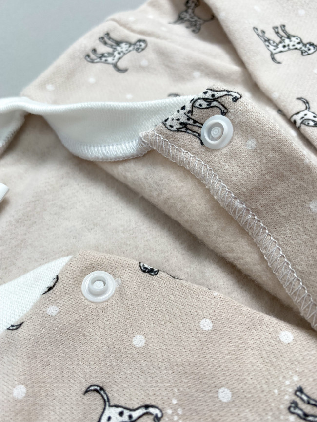 Комбинезон детский фланелевый, какао, Далматинцы Комбинезон детский фланелевый, какао, Далматинцы