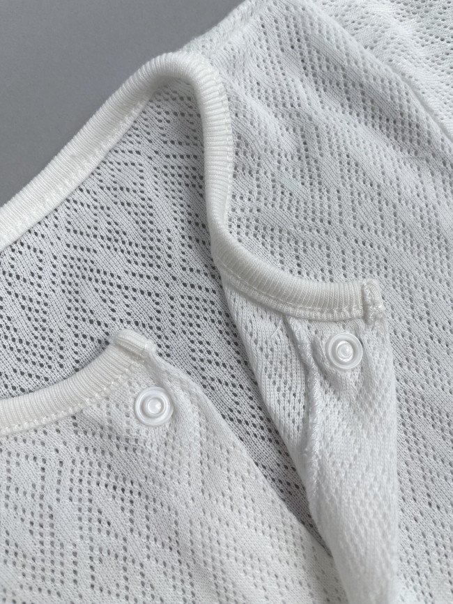 Песочник детский с коротким рукавом, Пушинка, молочный