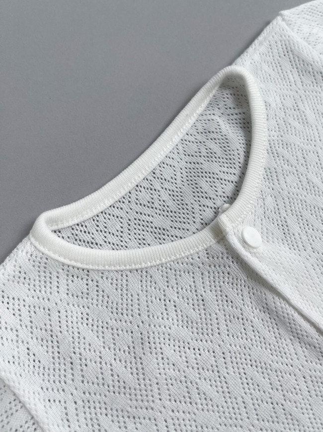 Песочник детский с коротким рукавом, Пушинка, молочный