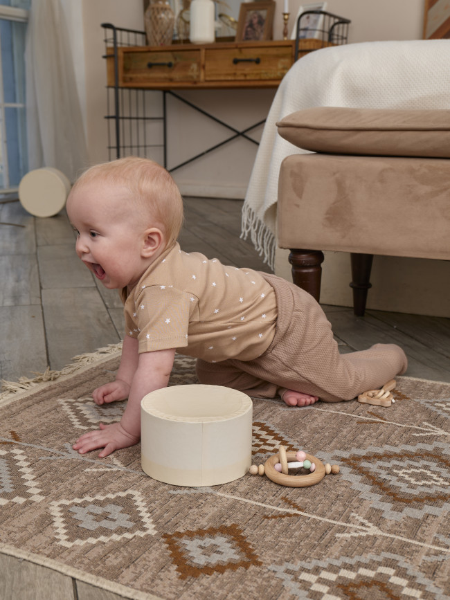 Набор боди лодочек с коротким рукавом, Звездочки, какао