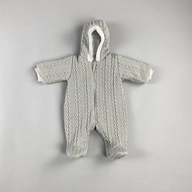 Комбинезон утепленный, серый, Плетённые ромбы Комбинезон утепленный, серый, Плетённые ромбы
