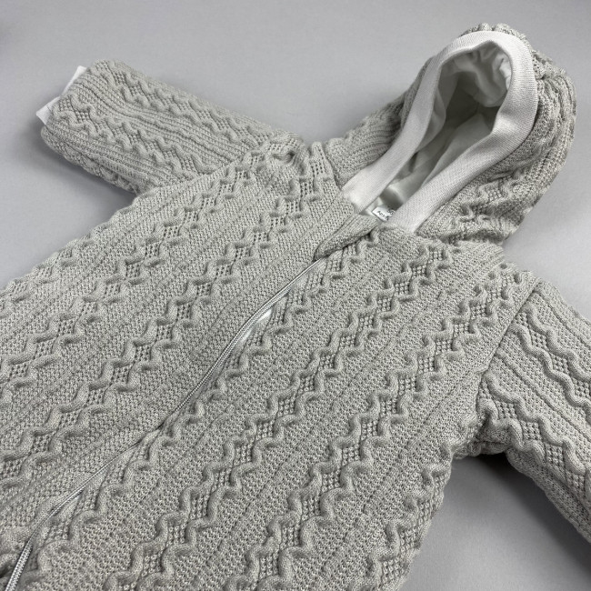 Комбинезон утепленный, серый, Плетённые ромбы Комбинезон утепленный, серый, Плетённые ромбы