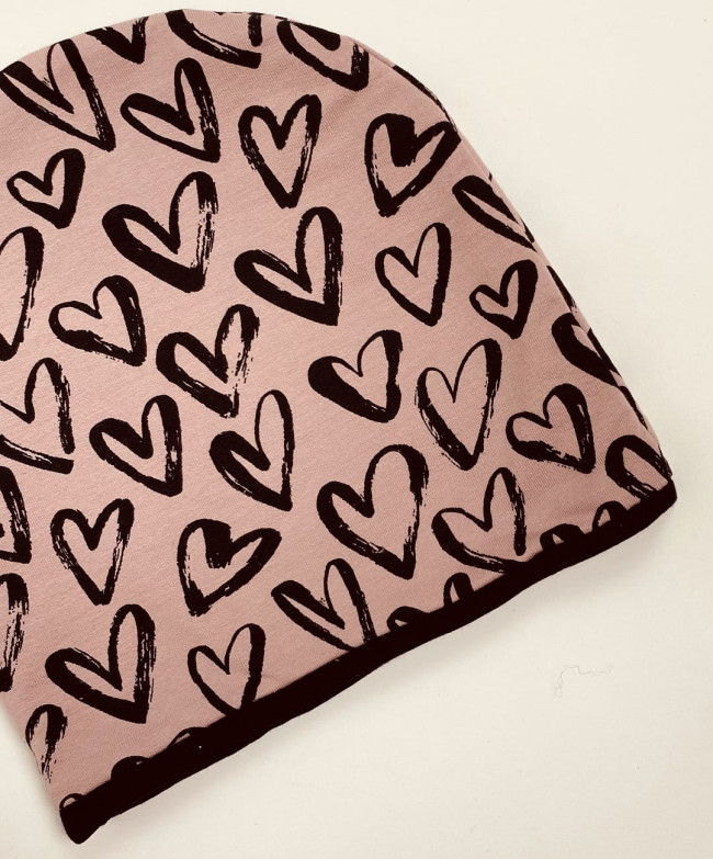 Комплект, шапка и снуд, Love, пудровый