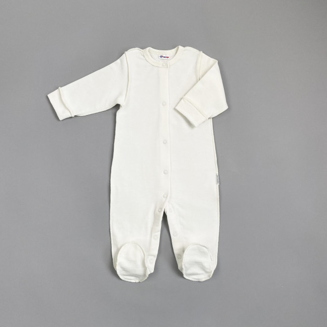 Комбинезон детский с начесом, молочный, Базовая коллекция Комбинезон детский с начесом, молочный, Базовая коллекция