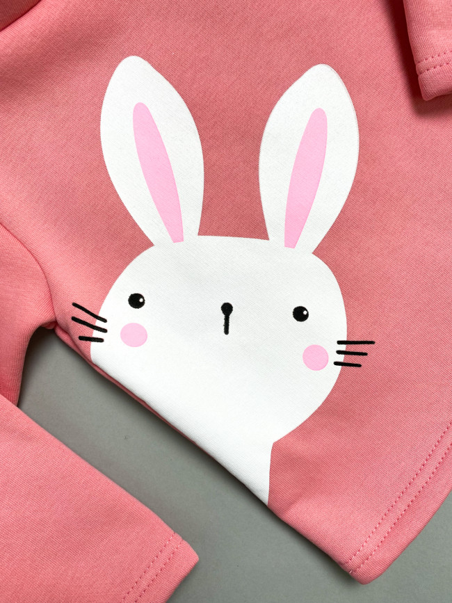 Утепленный детский джемпер, розовый, Зайка Утепленный детский джемпер, розовый, Зайка