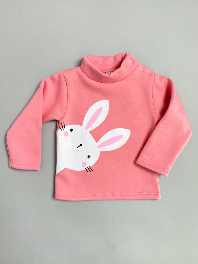 Утепленный детский джемпер, розовый, Зайка Утепленный детский джемпер, розовый, Зайка