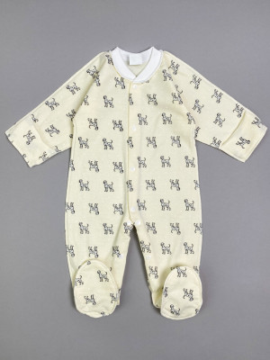 Комбинезон детский фланелевый, желтый, Далматинцы Комбинезон детский фланелевый, желтый, Далматинцы