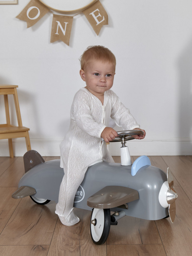 Детский комбинезон с длинным рукавом, Пушинка, молочный