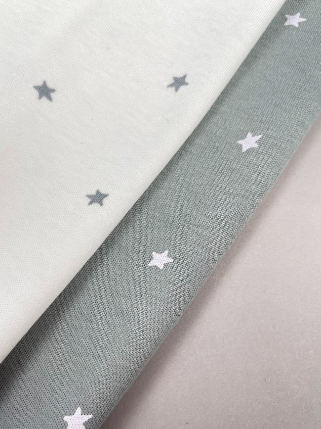 Набор боди лодочек с коротким рукавом, Звездочки, серый