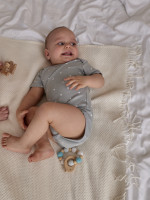 Набор боди лодочек с коротким рукавом, Звездочки, серый