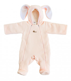 Комбинезон утепленный с ушками, розовый, Зефирка