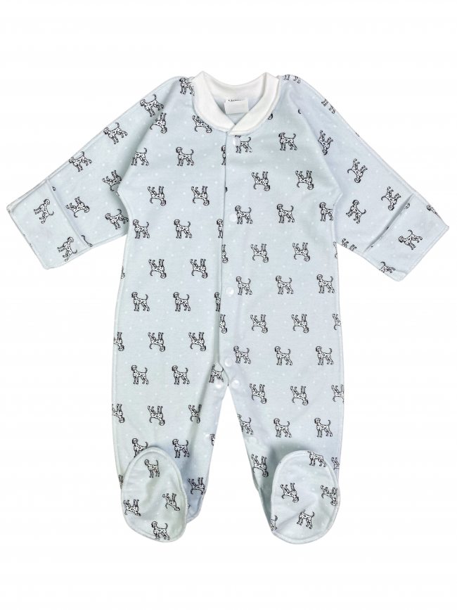 Комбинезон детский фланелевый, голубой, Далматинцы Комбинезон детский фланелевый, голубой, Далматинцы