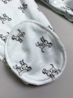 Комбинезон детский фланелевый, голубой, Далматинцы