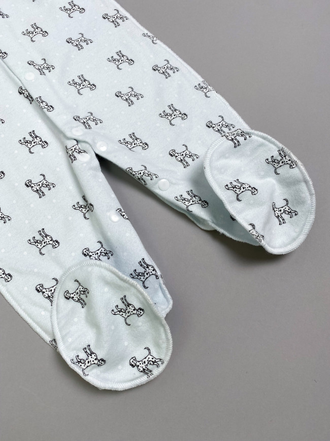 Комбинезон детский фланелевый, голубой, Далматинцы Комбинезон детский фланелевый, голубой, Далматинцы