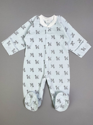 Комбинезон детский фланелевый, голубой, Далматинцы Комбинезон детский фланелевый, голубой, Далматинцы