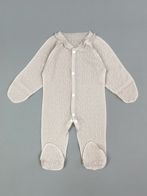 Детский комбинезон с длинным рукавом, Пушинка, какао Детский комбинезон с длинным рукавом, Пушинка, какао