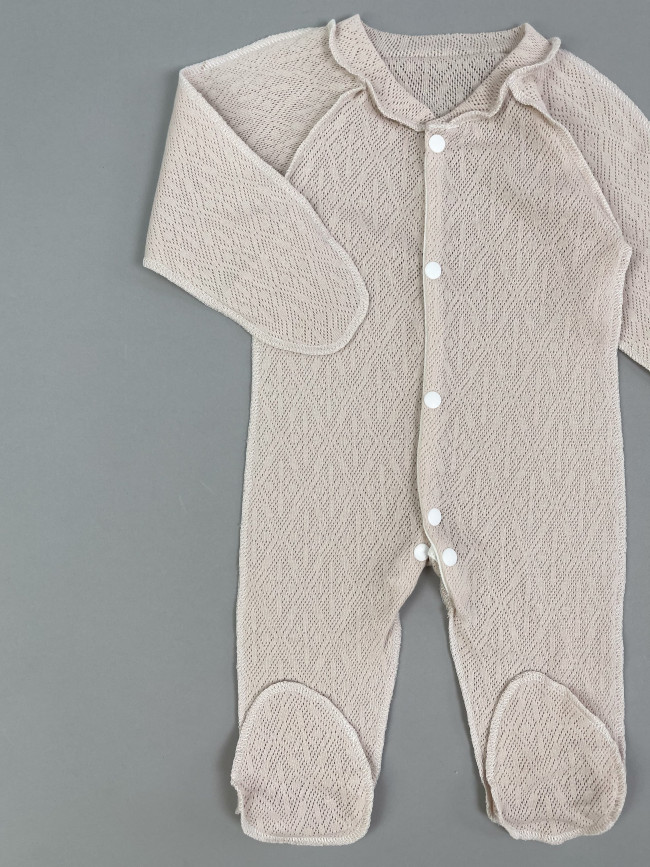 Детский комбинезон с длинным рукавом, Пушинка, какао