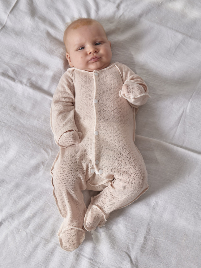 Детский комбинезон с длинным рукавом, Пушинка, какао