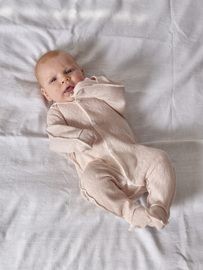 Детский комбинезон с длинным рукавом, Пушинка, какао