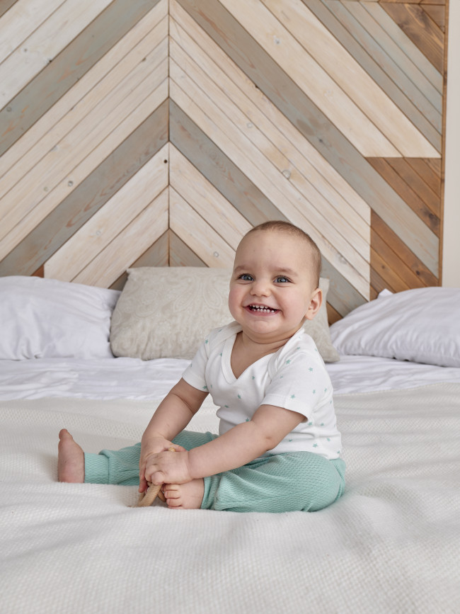 Набор боди лодочек с коротким рукавом, Звездочки, зеленый