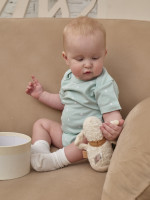 Набор боди лодочек с коротким рукавом, Звездочки, зеленый