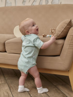 Набор боди лодочек с коротким рукавом, Звездочки, зеленый