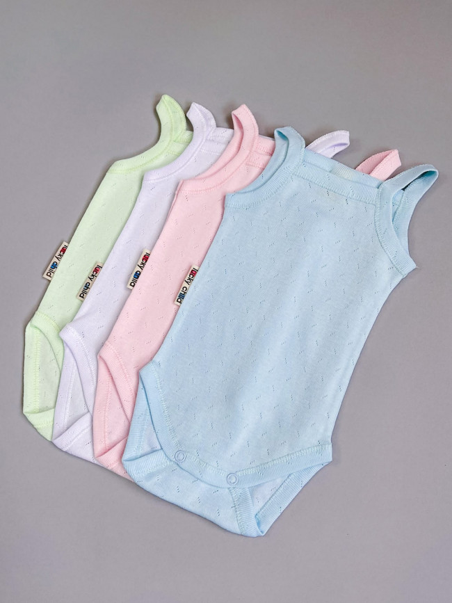 Боди-майка детская, голубая, Ажур Боди-майка детская, голубая, Ажур