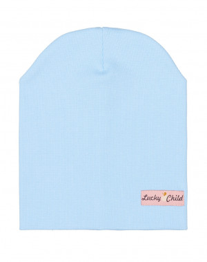 Шапка детская, голубая, Осенний лес