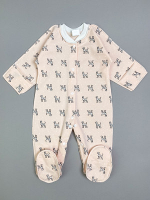 Комбинезон детский фланелевый, розовый, Далматинцы Комбинезон детский фланелевый, розовый, Далматинцы