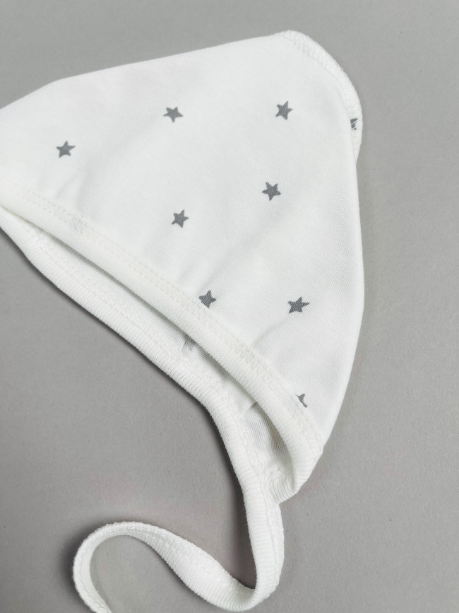 Комплект детских чепчиков, Звездочки, серый