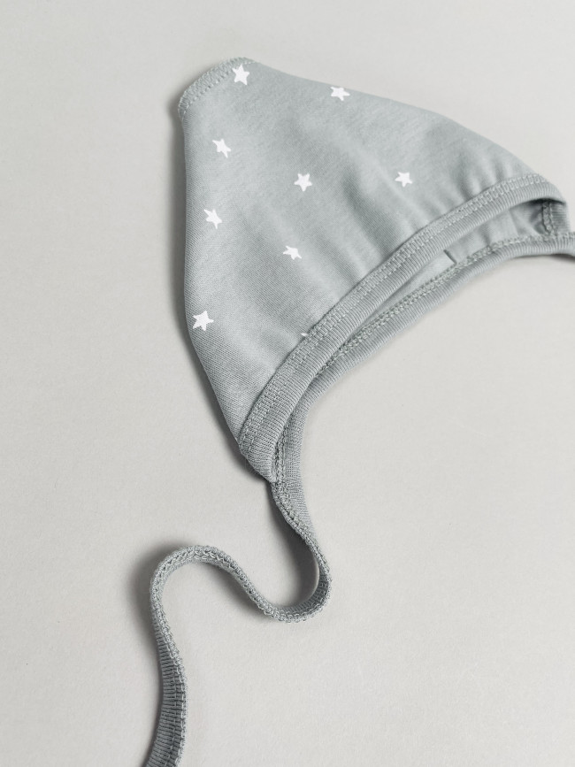 Комплект детских чепчиков, Звездочки, серый