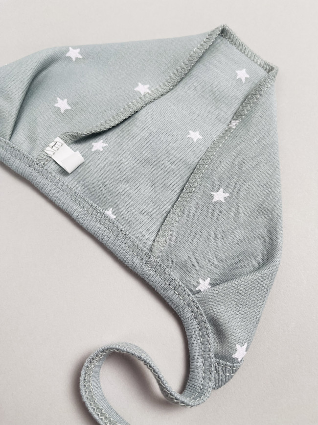 Комплект детских чепчиков, Звездочки, серый