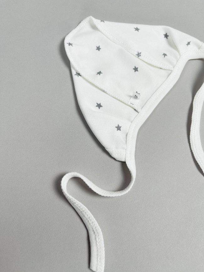 Комплект детских чепчиков, Звездочки, серый