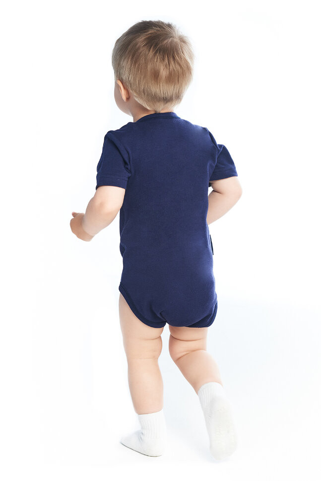 Боди базовый, с коротким  рукавом, синий Боди базовый, с коротким  рукавом, синий