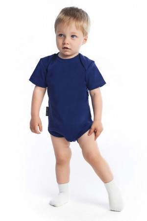 Боди базовый, с коротким  рукавом, синий