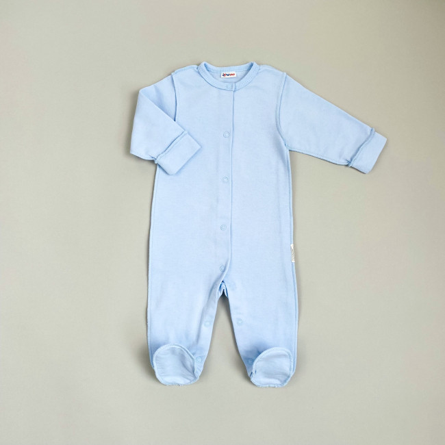 Комбинезон детский с начесом, голубой, Базовая коллекция