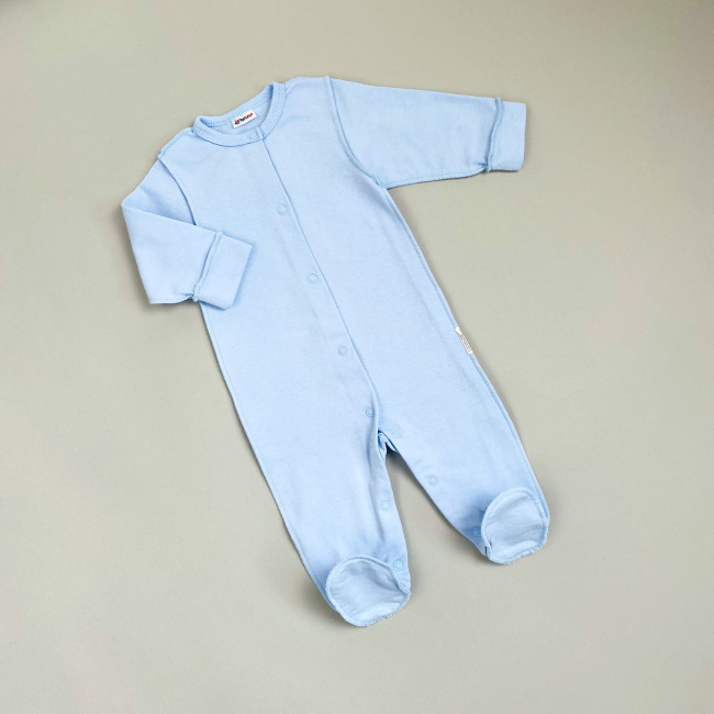 Комбинезон детский с начесом, голубой, Базовая коллекция