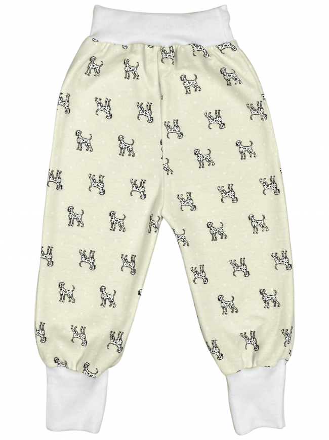Штанишки детские фланелевые, желтые, Далматинцы