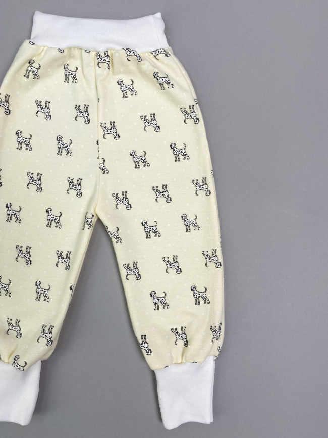 Штанишки детские фланелевые, желтые, Далматинцы