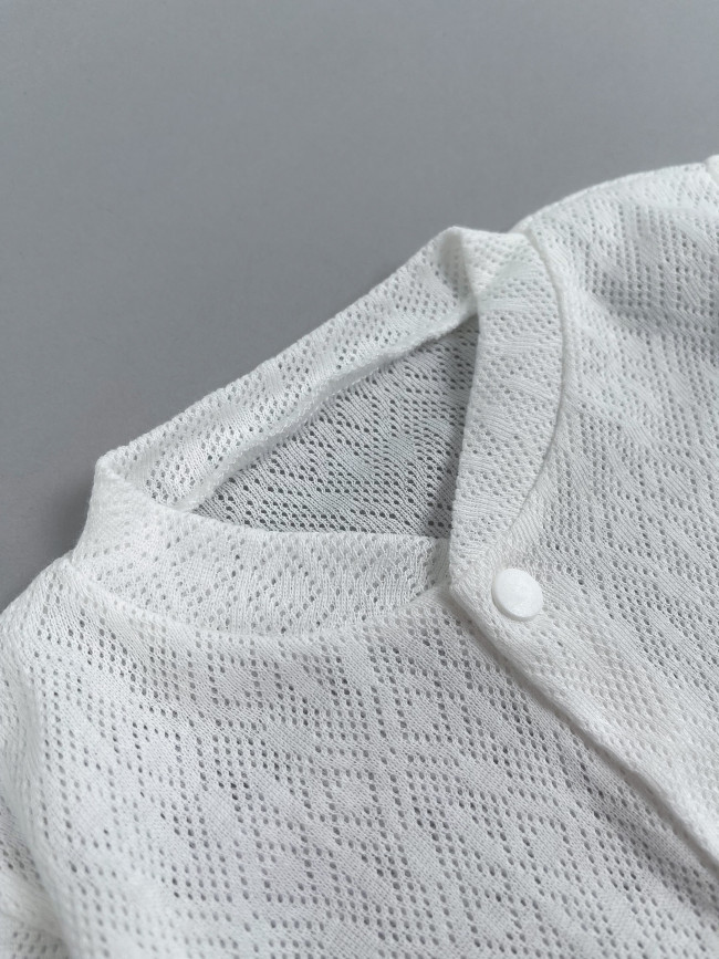 Детская кофточка с длинным рукавом, Пушинка, молочная