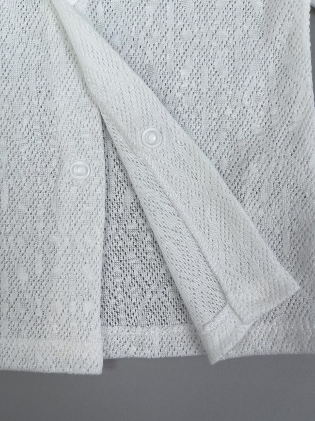 Детская кофточка с длинным рукавом, Пушинка, молочная