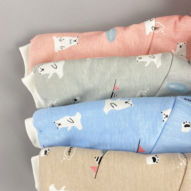 Комбинезон утепленный, бежевый, Белые медведи