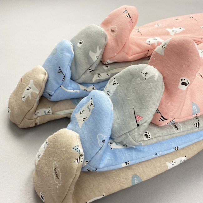 Комбинезон утепленный, бежевый, Белые медведи