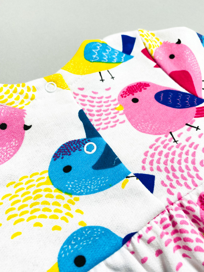 Утепленное боди-платье с длинным рукавом, Птенцы Утепленное боди-платье с длинным рукавом, Птенцы