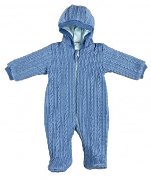 Комбинезон утепленный, голубой, Плетёные косы