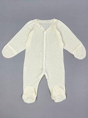 Детский комбинезон с длинным рукавом, Пушинка, айвори