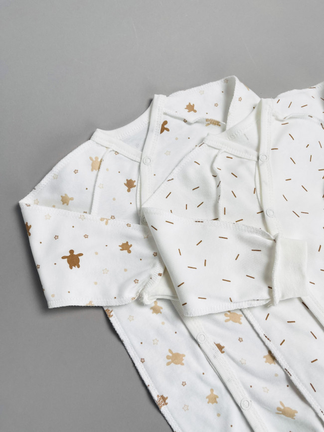 Набор детских комбинезонов на кнопках, Лимпопо, Сладкие черепашки без ручек