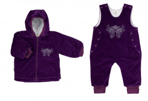 Костюм детский на синтепоне, штанишки и курточка, фиолетовый, Велюр Костюм детский на синтепоне, штанишки и курточка, фиолетовый, Велюр
